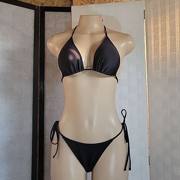 TWO PIECES HALTER BANDAGE WOMEN"S SWIMSUIT - Picture 8 of 15